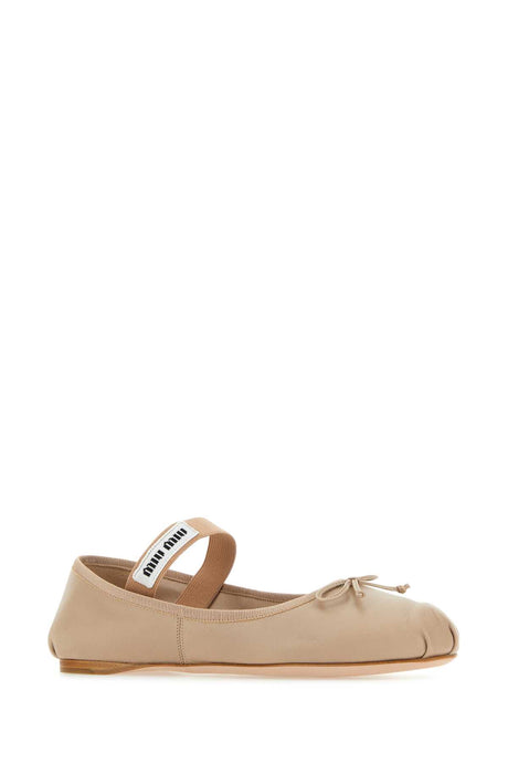 MIU MIU Chic Pink Leather Ballerina Flats