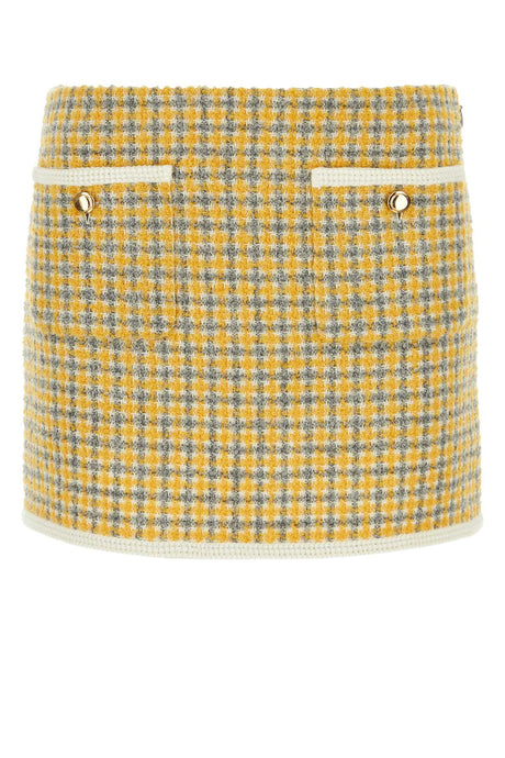 MIU MIU Chic Two-Tone Bouclé Mini Skirt