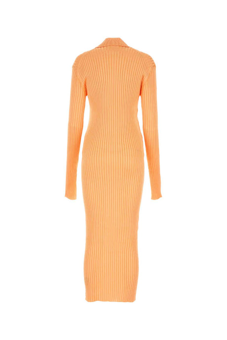 JIL SANDER Chic Pastel Orange Viscose Shirt Dress