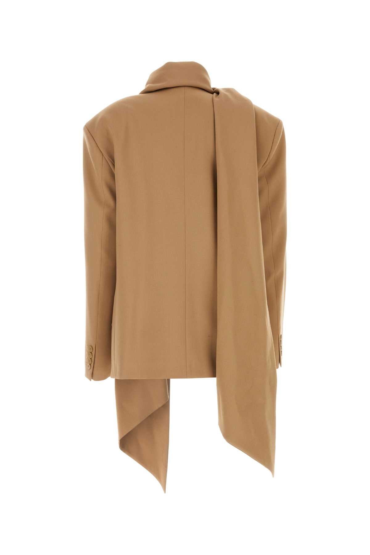 THE ATTICO Camel Stretch Wool Blazer