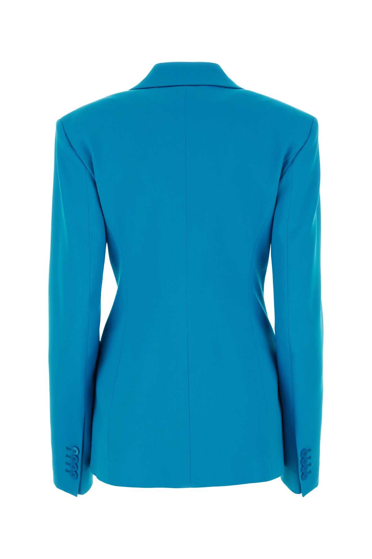 THE ATTICO Turquoise Stretch Wool Blazer