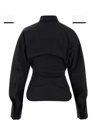 THE ATTICO Chic Black Poplin Shirt