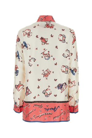 FENDI Silk Printed Button-Up Shirt