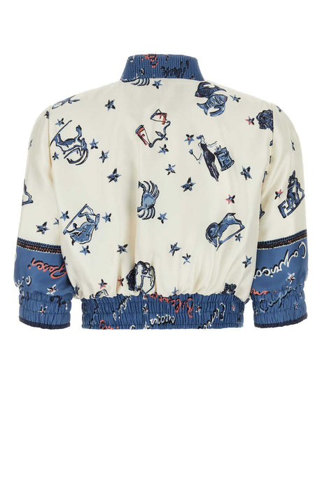 FENDI Printed Satin Bomber Jacket