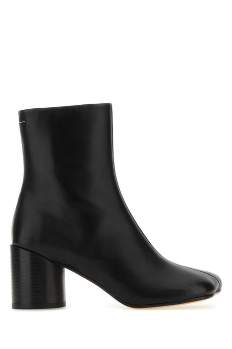 MM6 MAISON MARGIELA Chic Black Leather Ankle Boots - 7 cm Heel