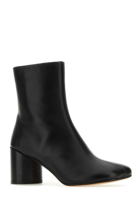 MM6 MAISON MARGIELA Chic Black Leather Ankle Boots - 7 cm Heel