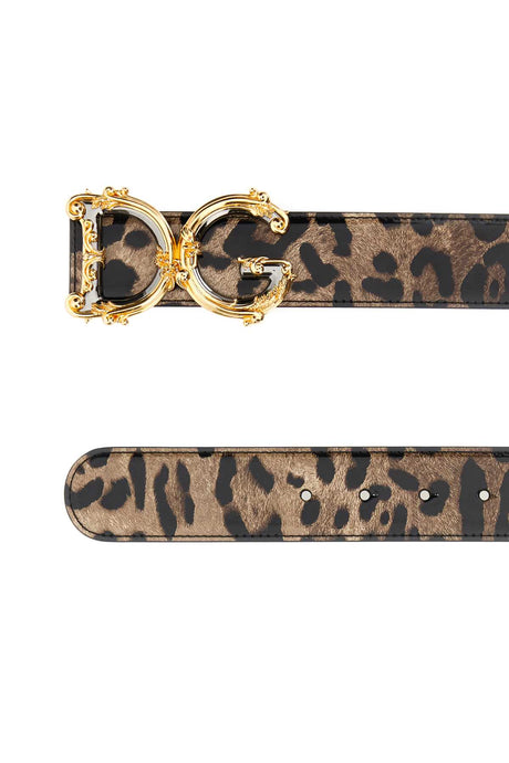 DOLCE & GABBANA Elegant Printed Leather Belt - 4 cm Height