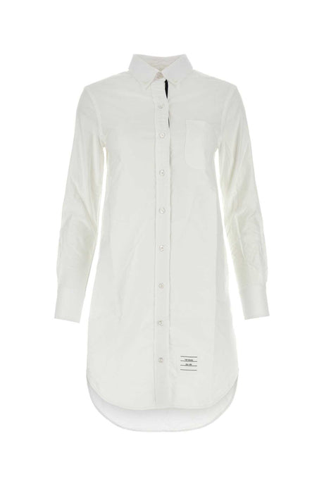 THOM BROWNE Chic White Oxford Shirt Dress for Women