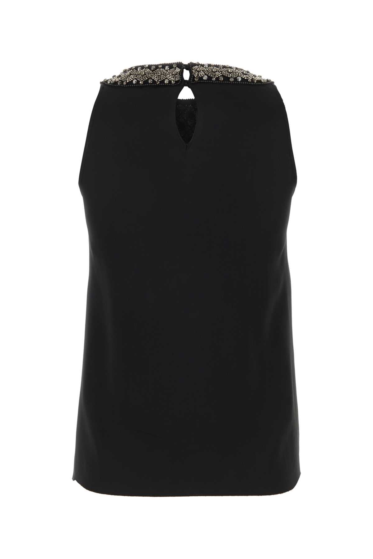 ALBERTA FERRETTI Elegant Black Satin Tank Top