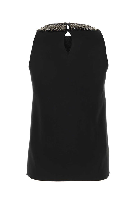 ALBERTA FERRETTI Elegant Black Satin Tank Top