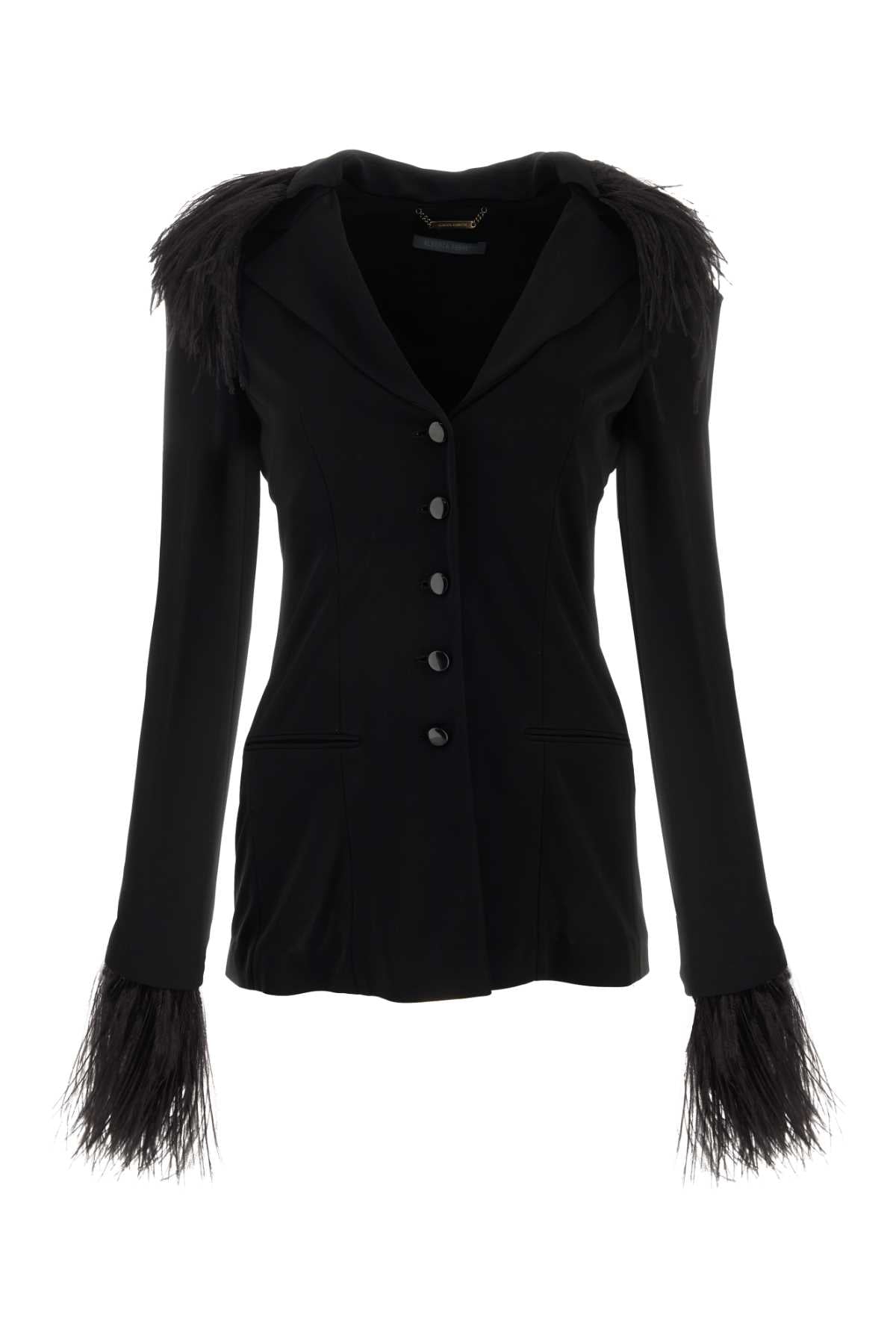 ALBERTA FERRETTI Sophisticated Black Crepe Blazer