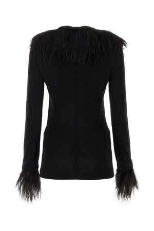 ALBERTA FERRETTI Sophisticated Black Crepe Blazer