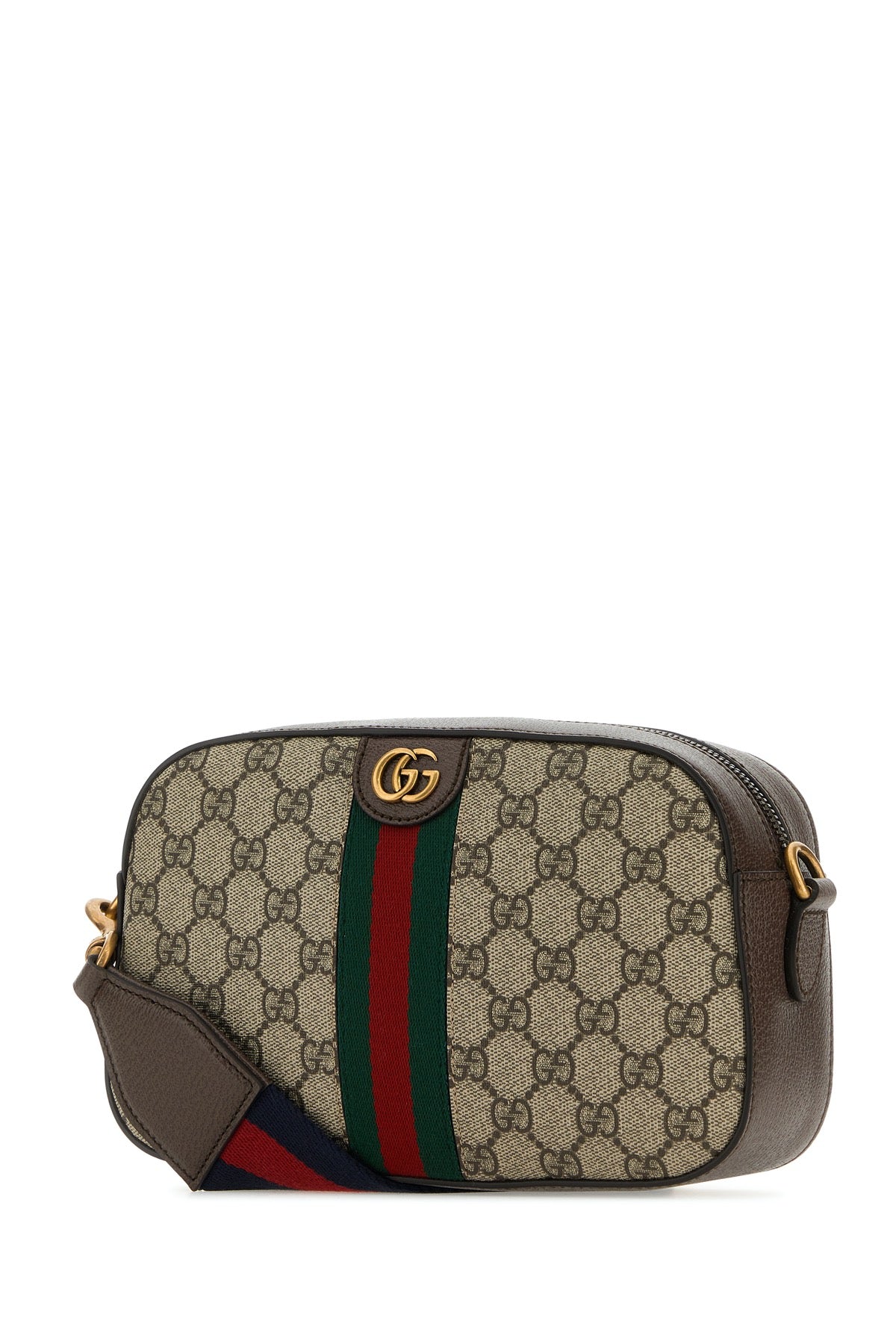 GUCCI Mini GG Supreme Fabric and Leather Crossbody Handbag