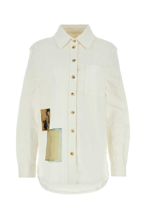 LANVIN White Stretch Denim Shirt for Women