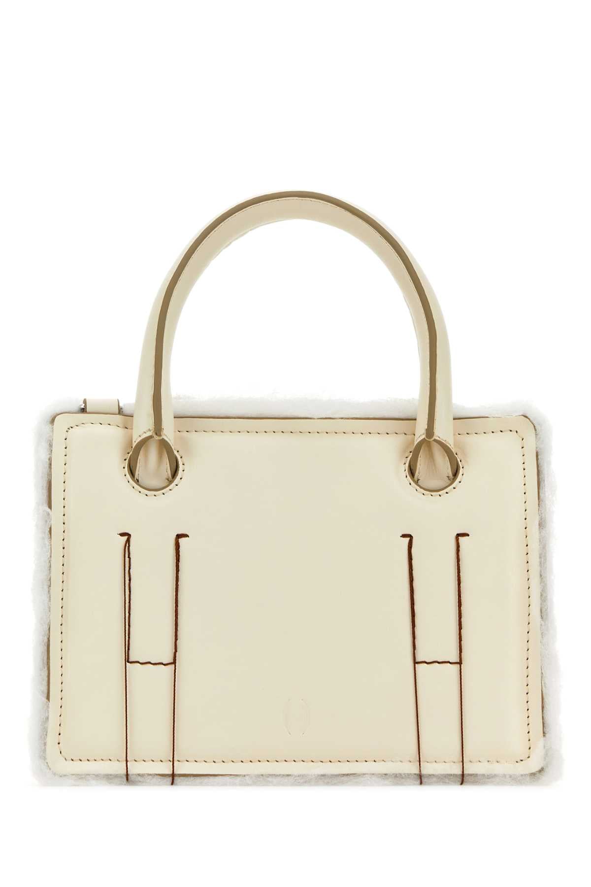 DENTRO Ivory Leather Mini Handbag