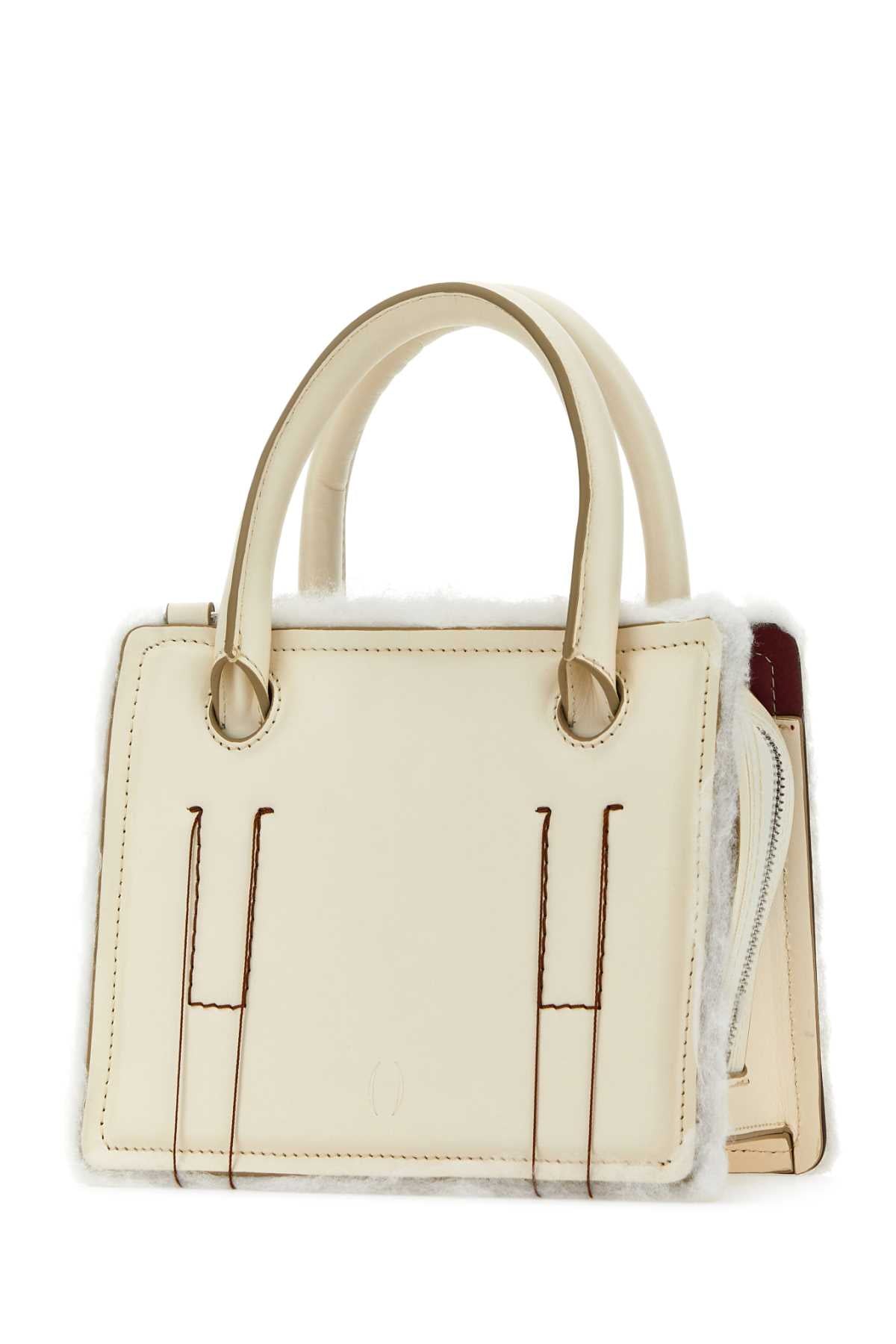 DENTRO Ivory Leather Mini Handbag