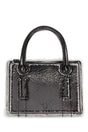 DENTRO Mini Leather Handbag with Silver Finishing