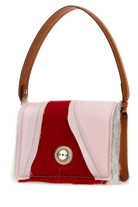 DENTRO Mini Multicolor Satin and Leather Handbag