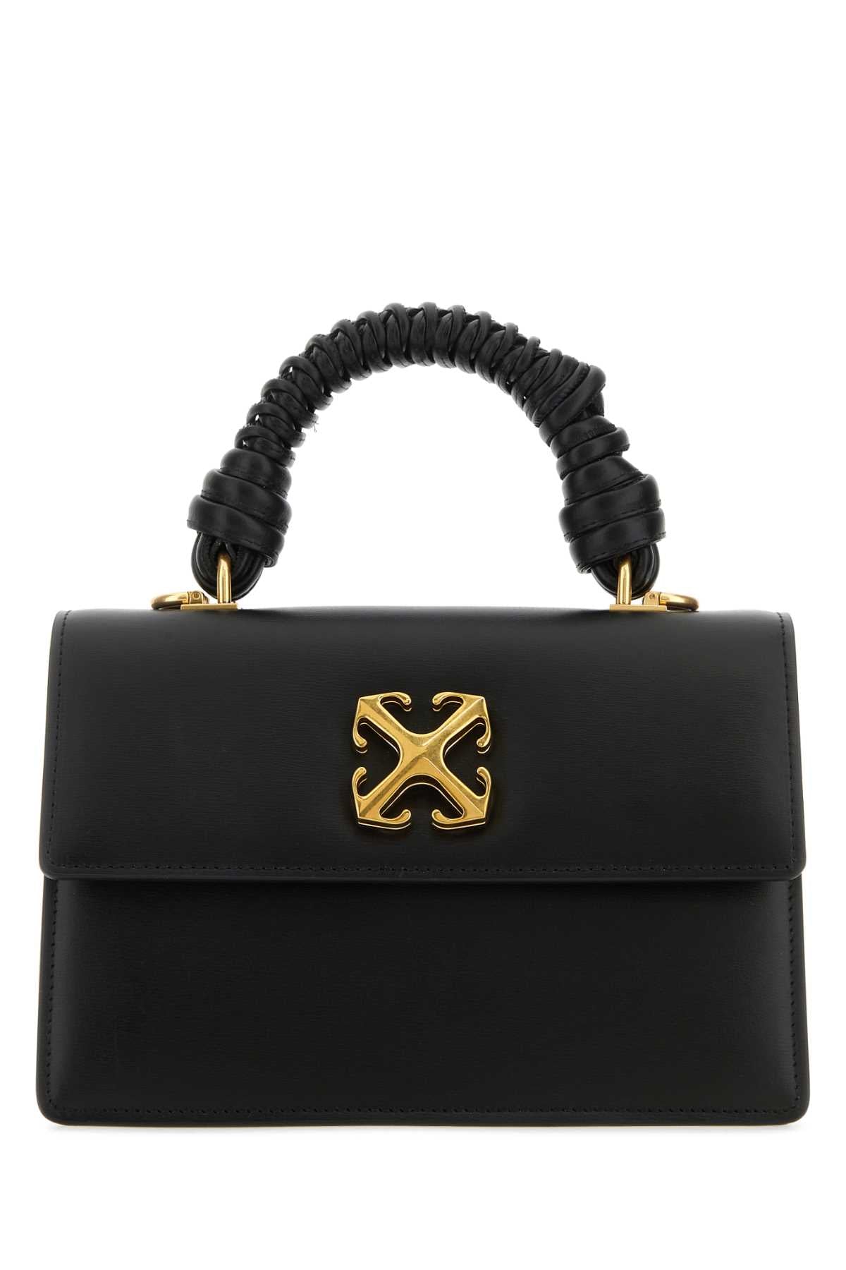 OFF WHITE Chic Mini Leather Handbag - Modern Black Jitney Design