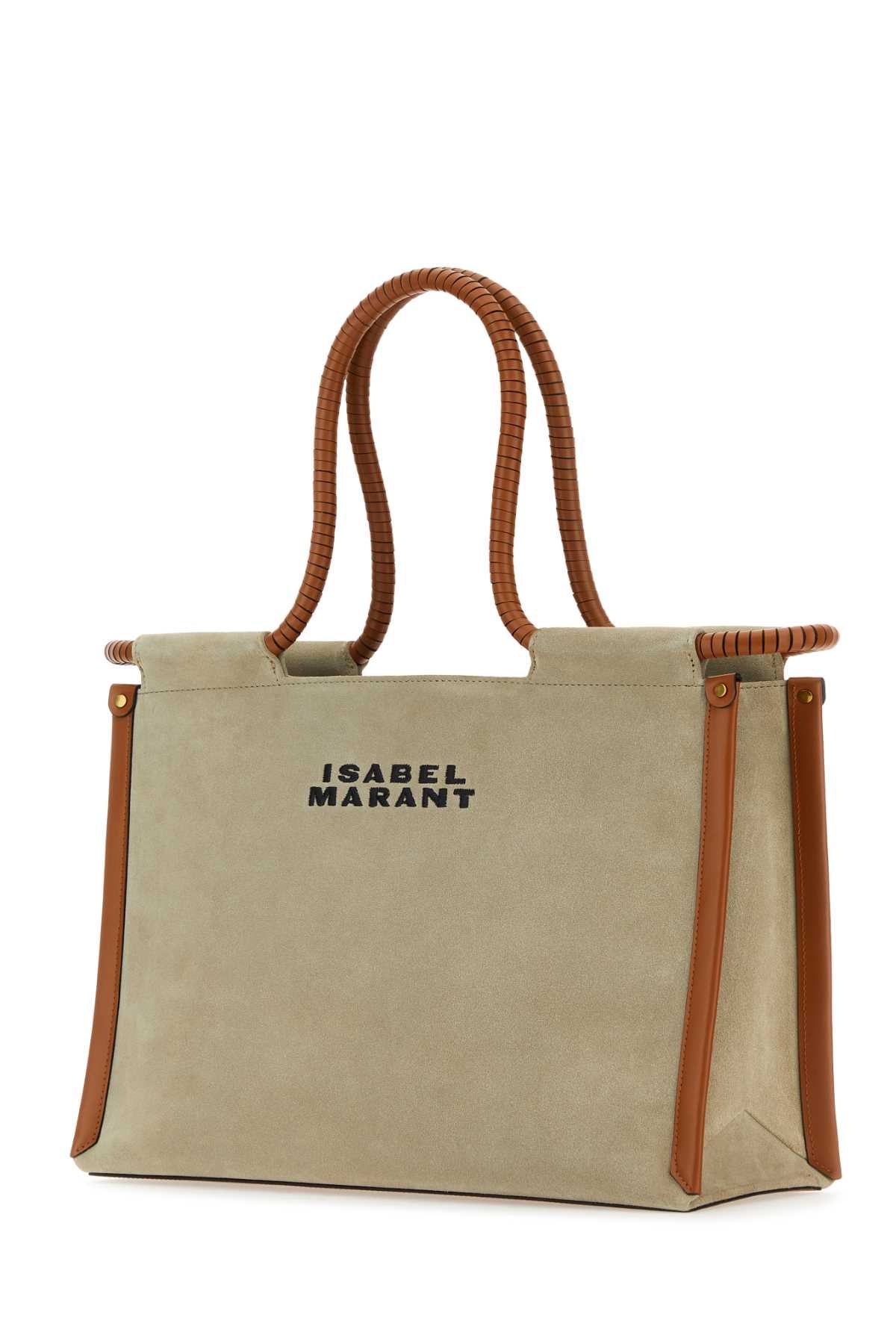 ISABEL MARANT Toledo Sand Canvas Shopping Handbag - 38 cm x 25 cm x 11 cm