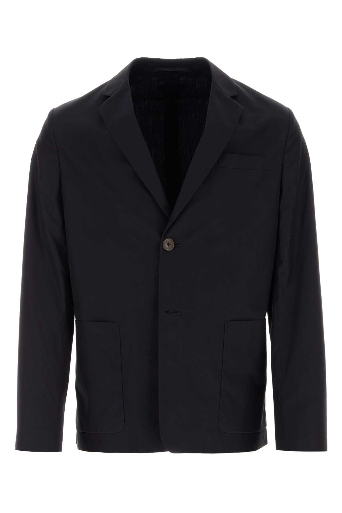 PRADA Midnight Blue Cotton Blazer for Men - Effortless Elegance