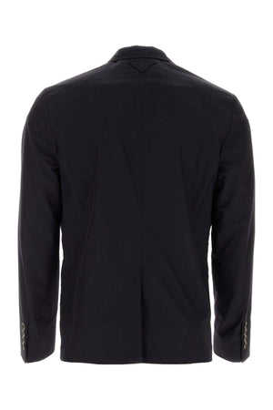 PRADA Midnight Blue Cotton Blazer for Men - Effortless Elegance