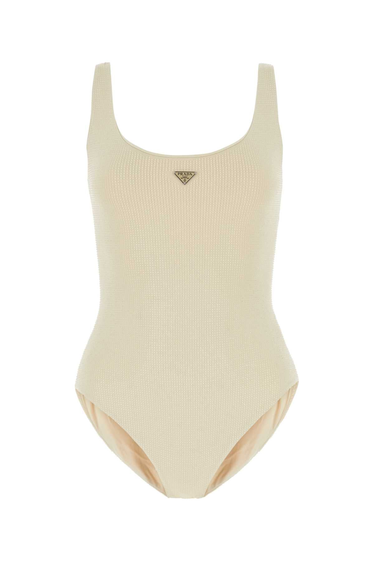 PRADA Embellished Stretch Nylon Mini Swimsuit