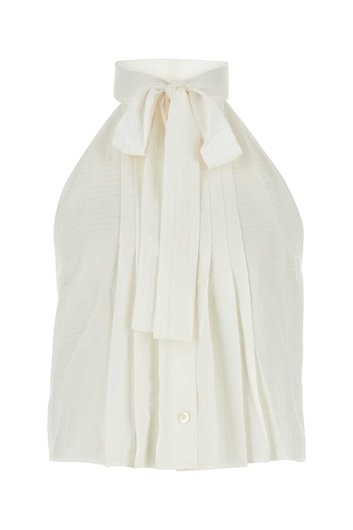 PRADA Silk Top for Women - Elegant White Design