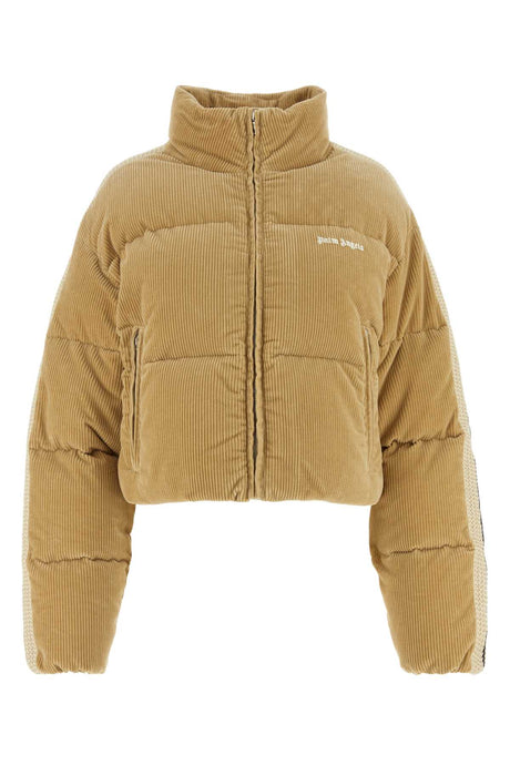 PALM ANGELS Beige Corduroy Down Jacket for Women - Stylish and Cozy