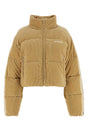 PALM ANGELS Beige Corduroy Down Jacket for Women - Stylish and Cozy