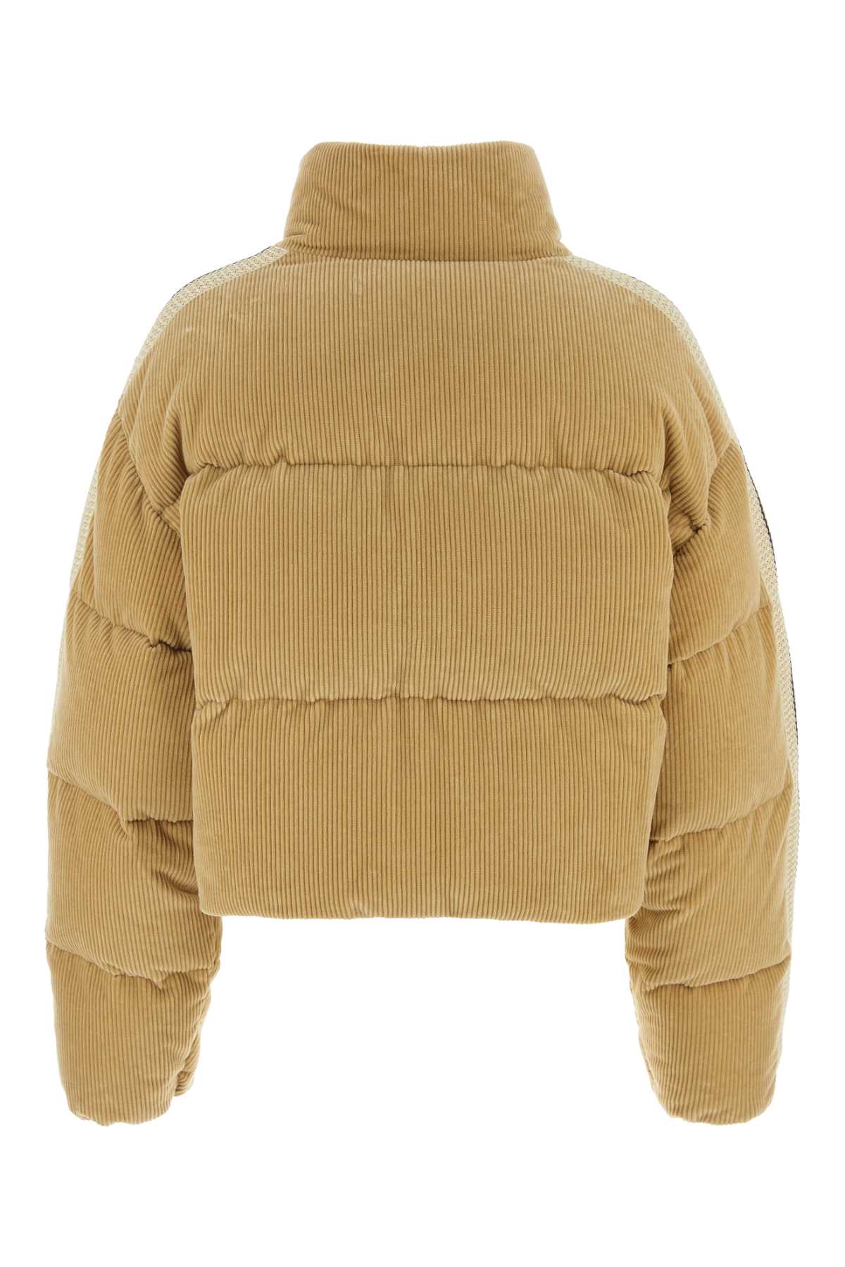 PALM ANGELS Beige Corduroy Down Jacket for Women - Stylish and Cozy