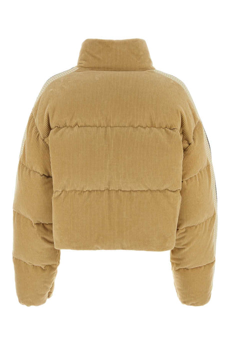 PALM ANGELS Beige Corduroy Down Jacket for Women - Stylish and Cozy