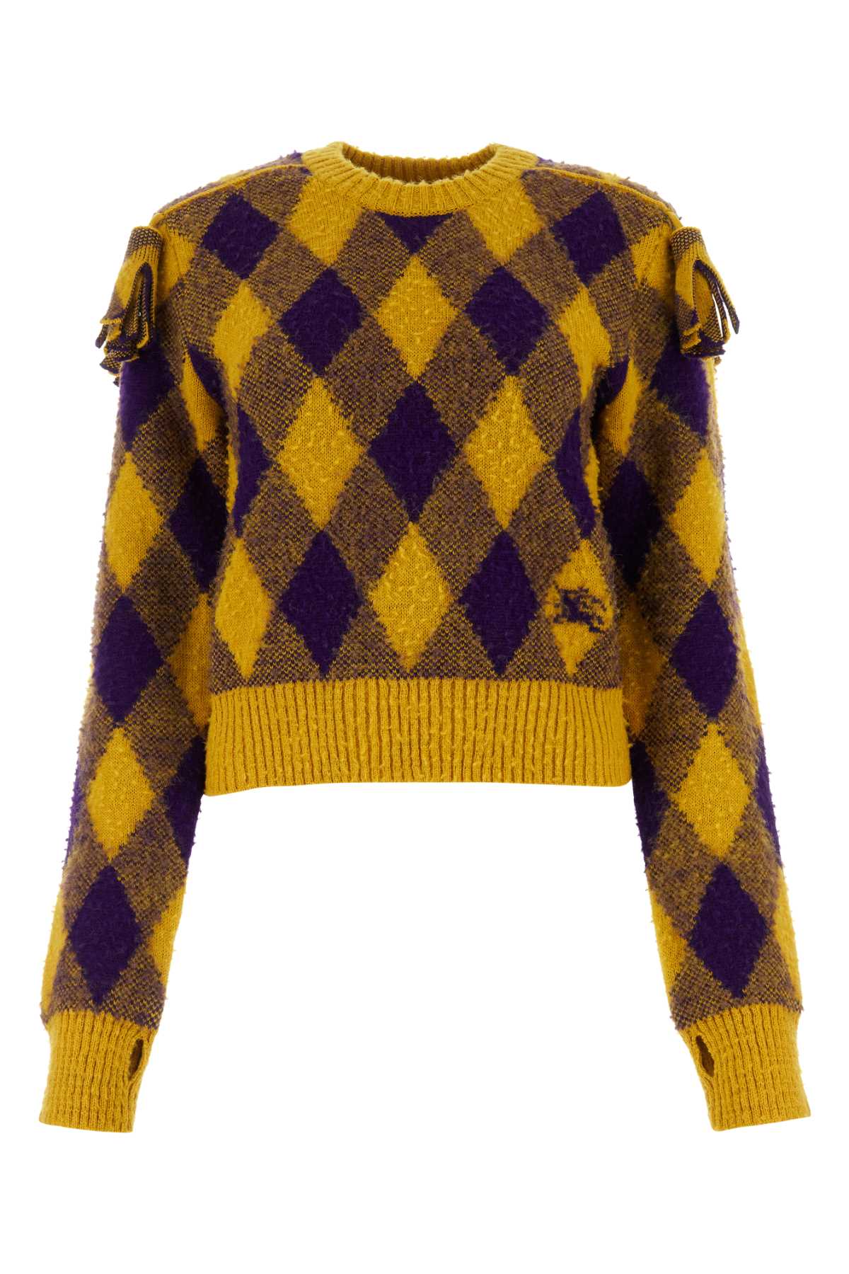 BURBERRY Embroidered Wool Sweater for Women - Cozy Check Design