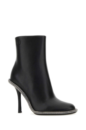 ALEXANDER WANG Kira 105 Black Leather Ankle Boots