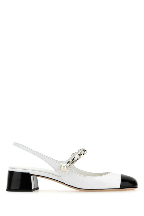 MIU MIU Chic White Leather Pumps with 3.5 cm Heel