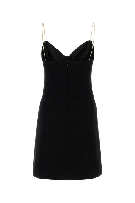 MIU MIU Chic Black Stretch Wool Blend Mini Dress