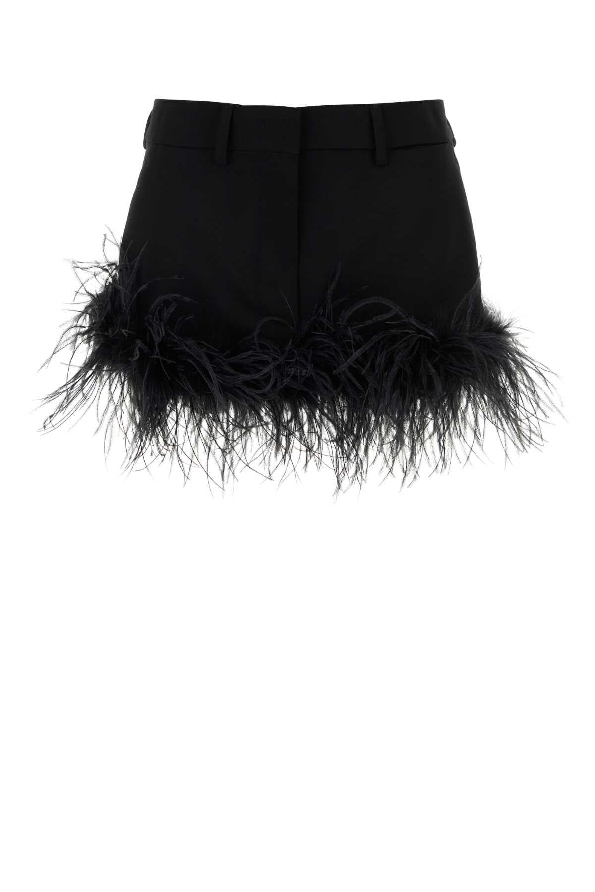 MIU MIU Stretch Wool Mini Skirt for Women