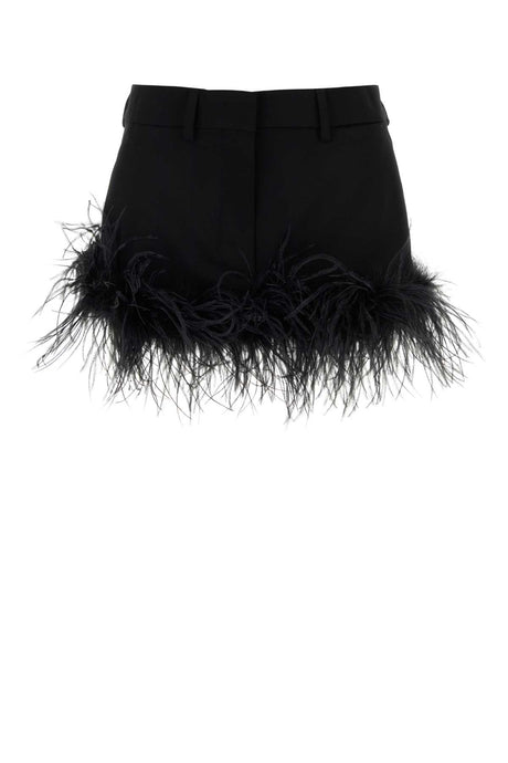 MIU MIU Stretch Wool Mini Skirt for Women