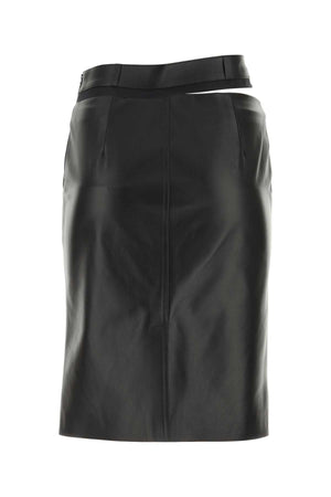 FENDI Chic Black Leather Skirt