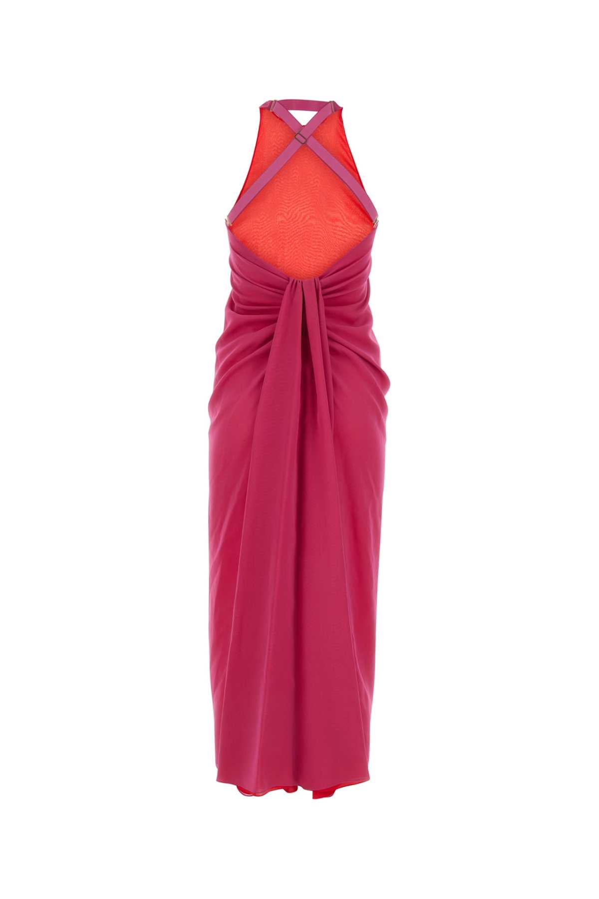 FENDI Silk Mini Dress in Vibrant Pink