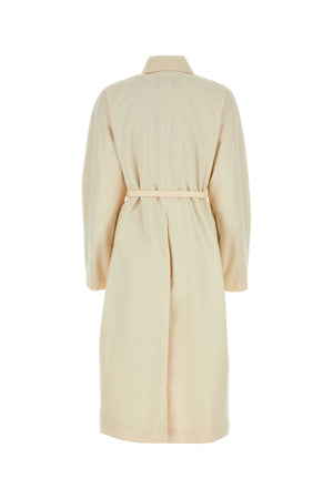 FENDI Ivory Polyester Blend Overcoat