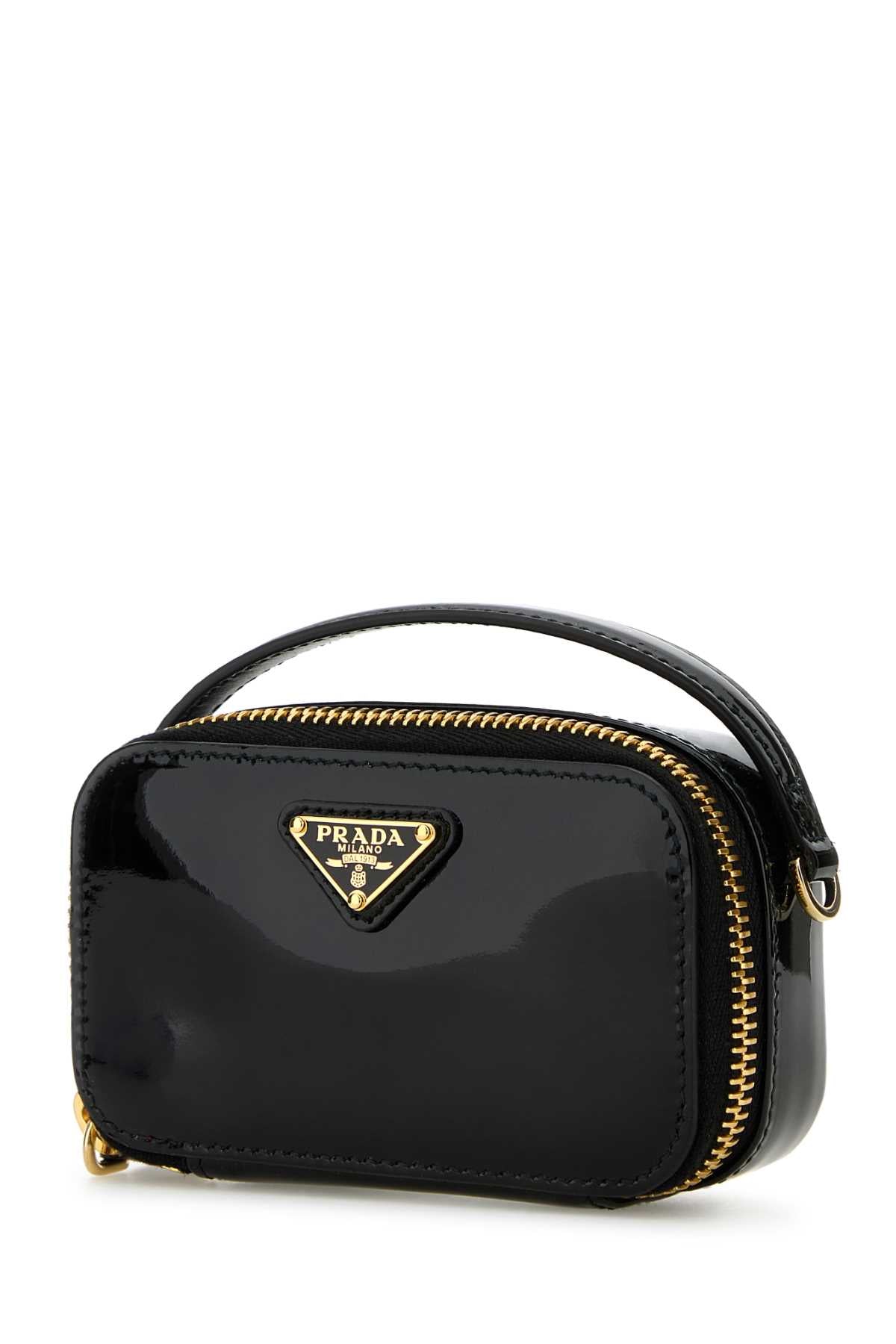 PRADA Mini Black Leather Pouch Handbag