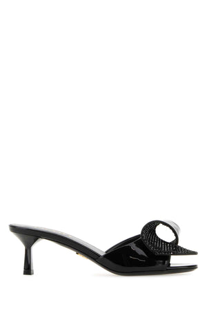 PRADA Elegant Black Leather Flats with 3 cm Heel