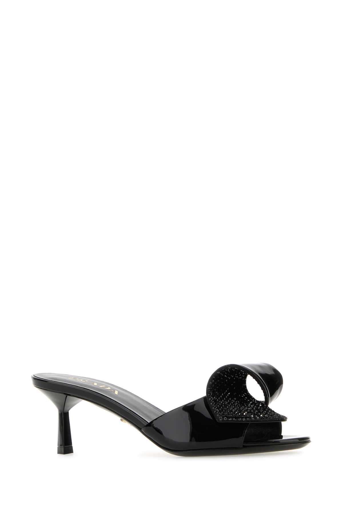 PRADA Elegant Black Leather Flats with 3 cm Heel