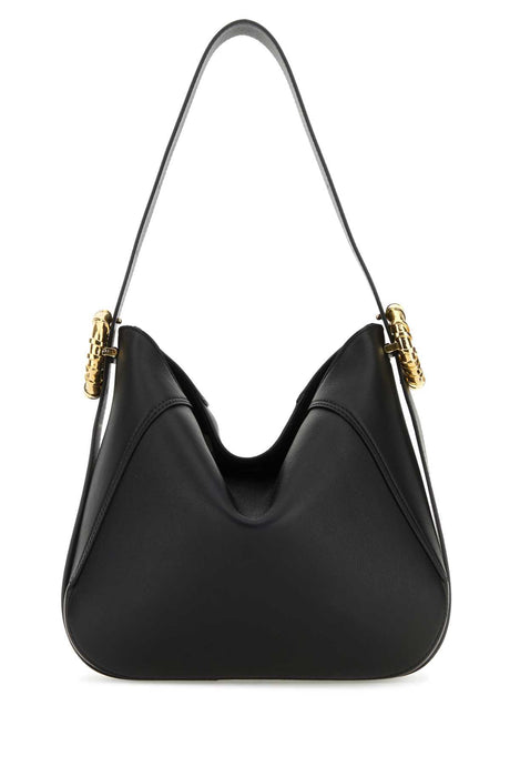 LANVIN Elegant Black Leather Mini Shoulder Handbag - 24 cm x 20 cm x 9 cm