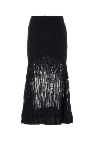 CHLOE Elegant Black Wool Blend Skirt - Women's 2024 Collection