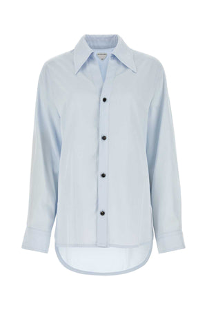 BOTTEGA VENETA Pastel Light-Blue Twill Shirt for Women