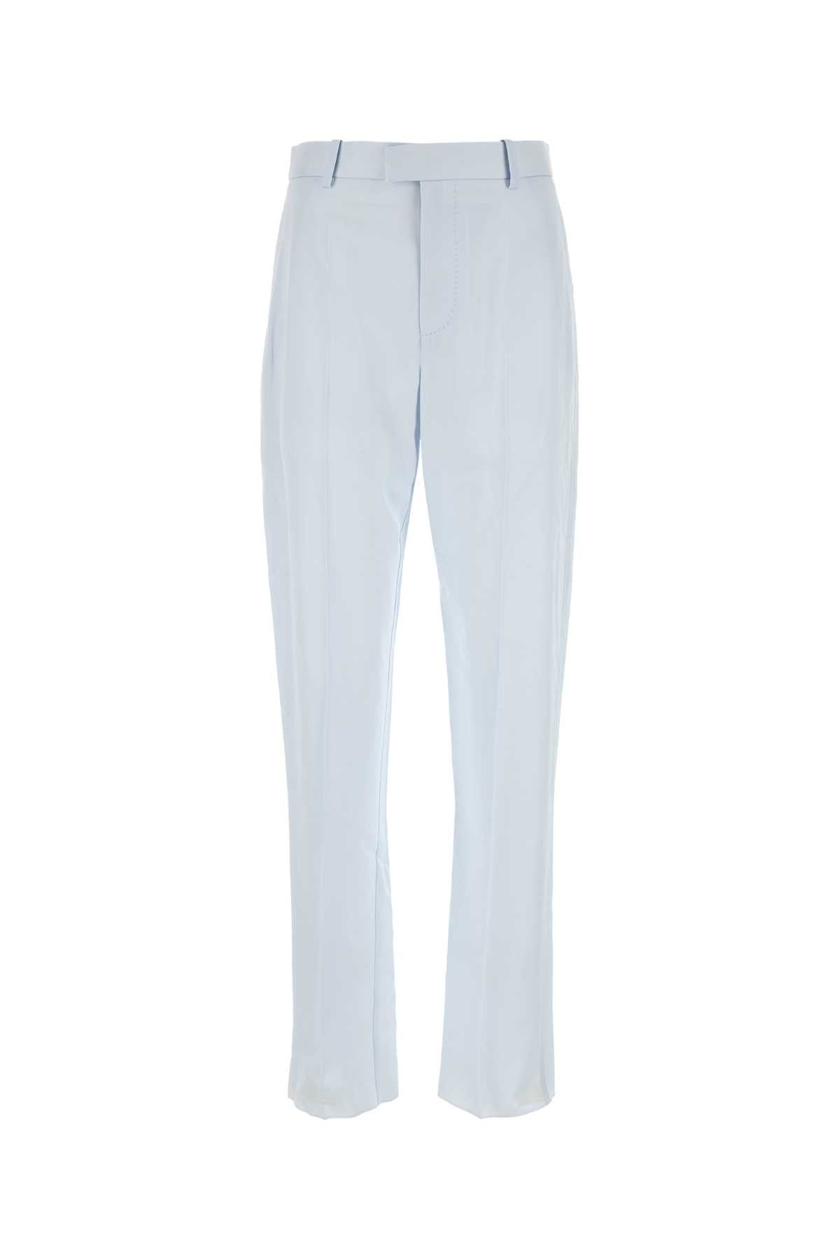 BOTTEGA VENETA Chic Pastel Light-Blue Twill Pants