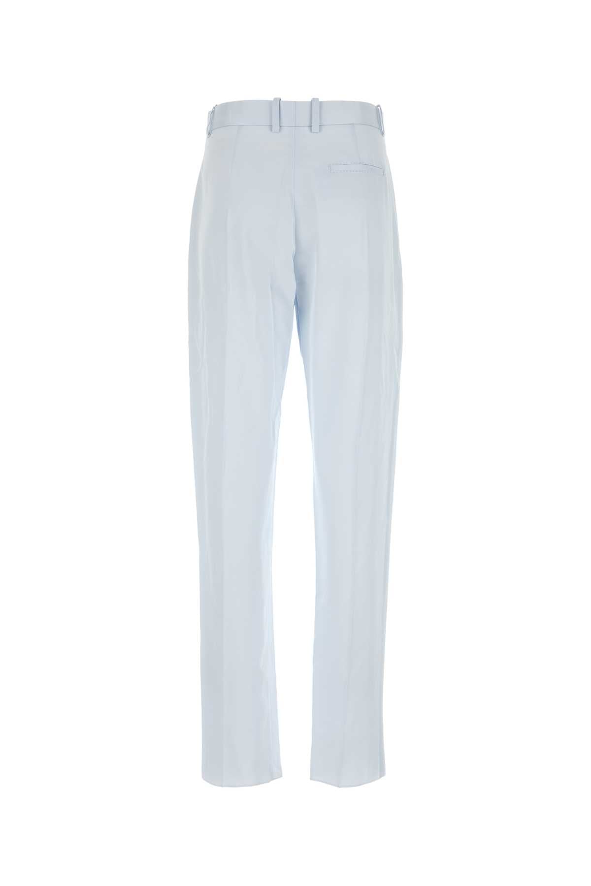 BOTTEGA VENETA Chic Pastel Light-Blue Twill Pants