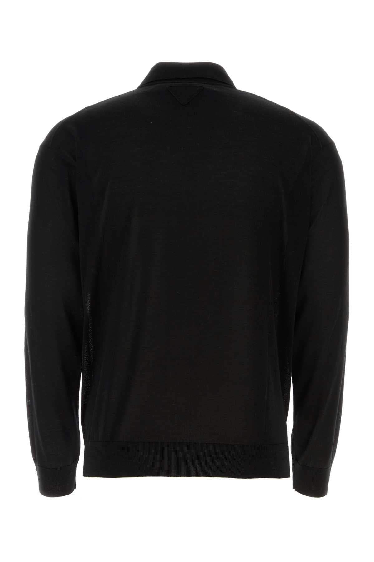 PRADA Elegant Black Silk Cardigan for Men - 24S Collection